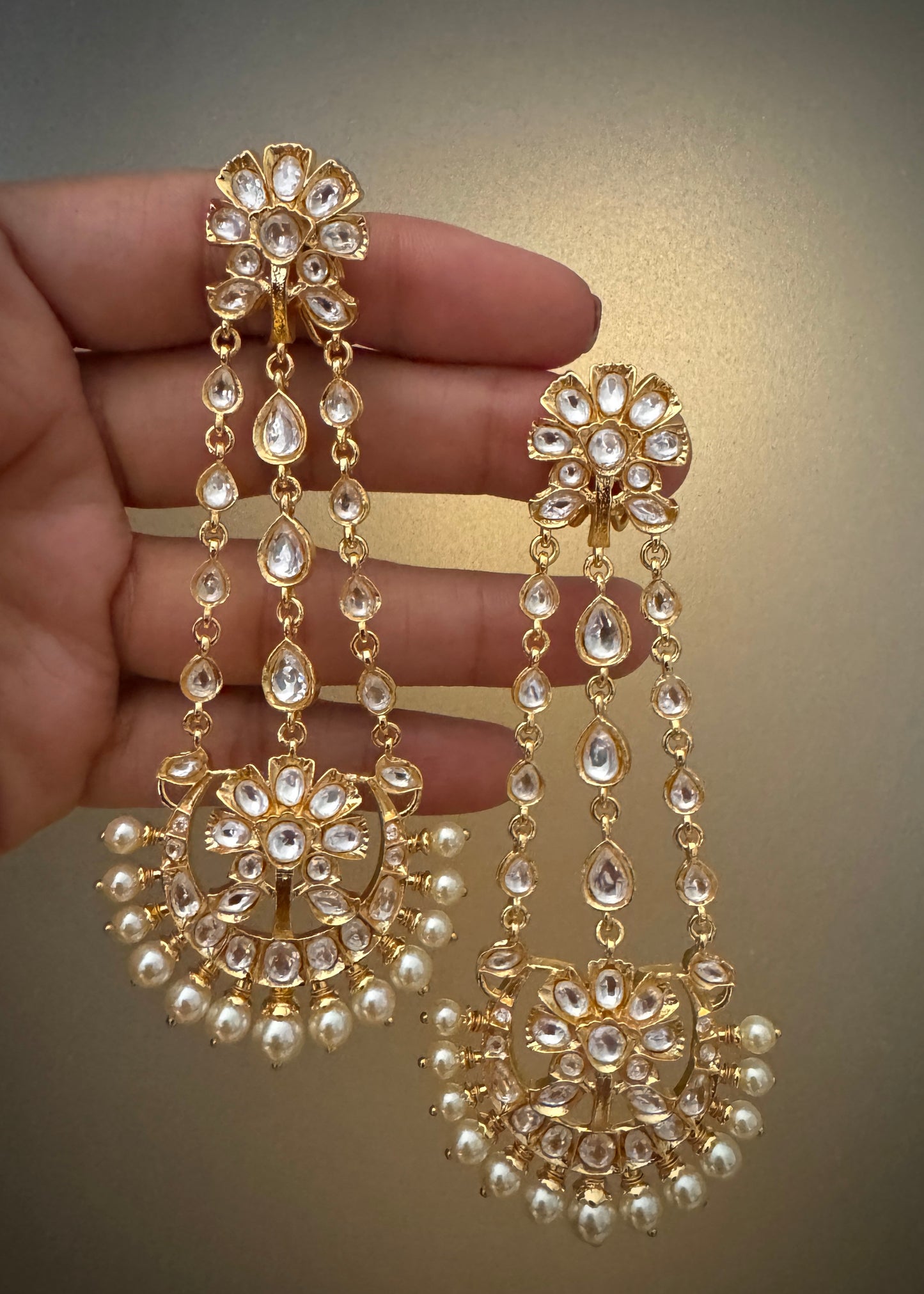 Jungni Polki Chaandbali Earrings