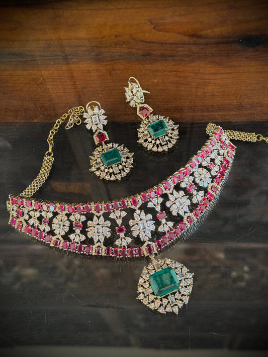 Ajita Ruby Emerald Necklace