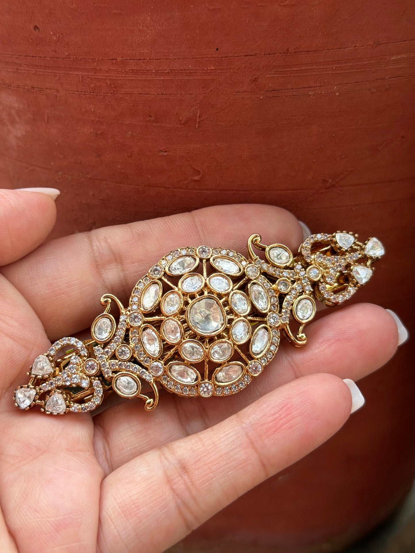 Devipri Kundan Hairclip - Bun Jewellery