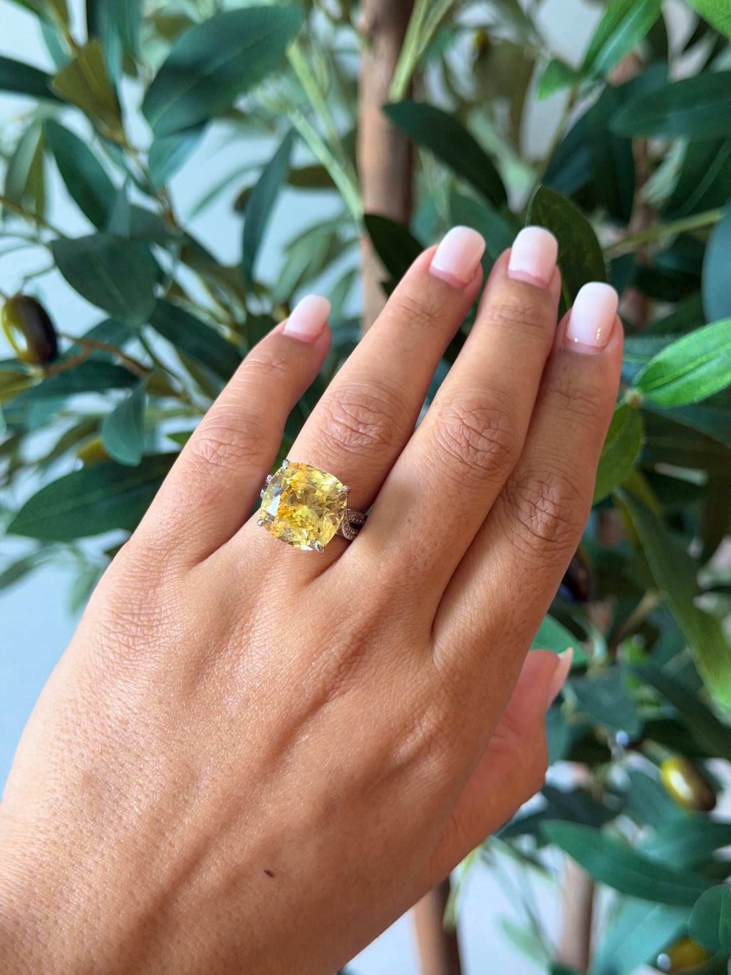 Sunshine Yellow Zircon Adjustable Ring