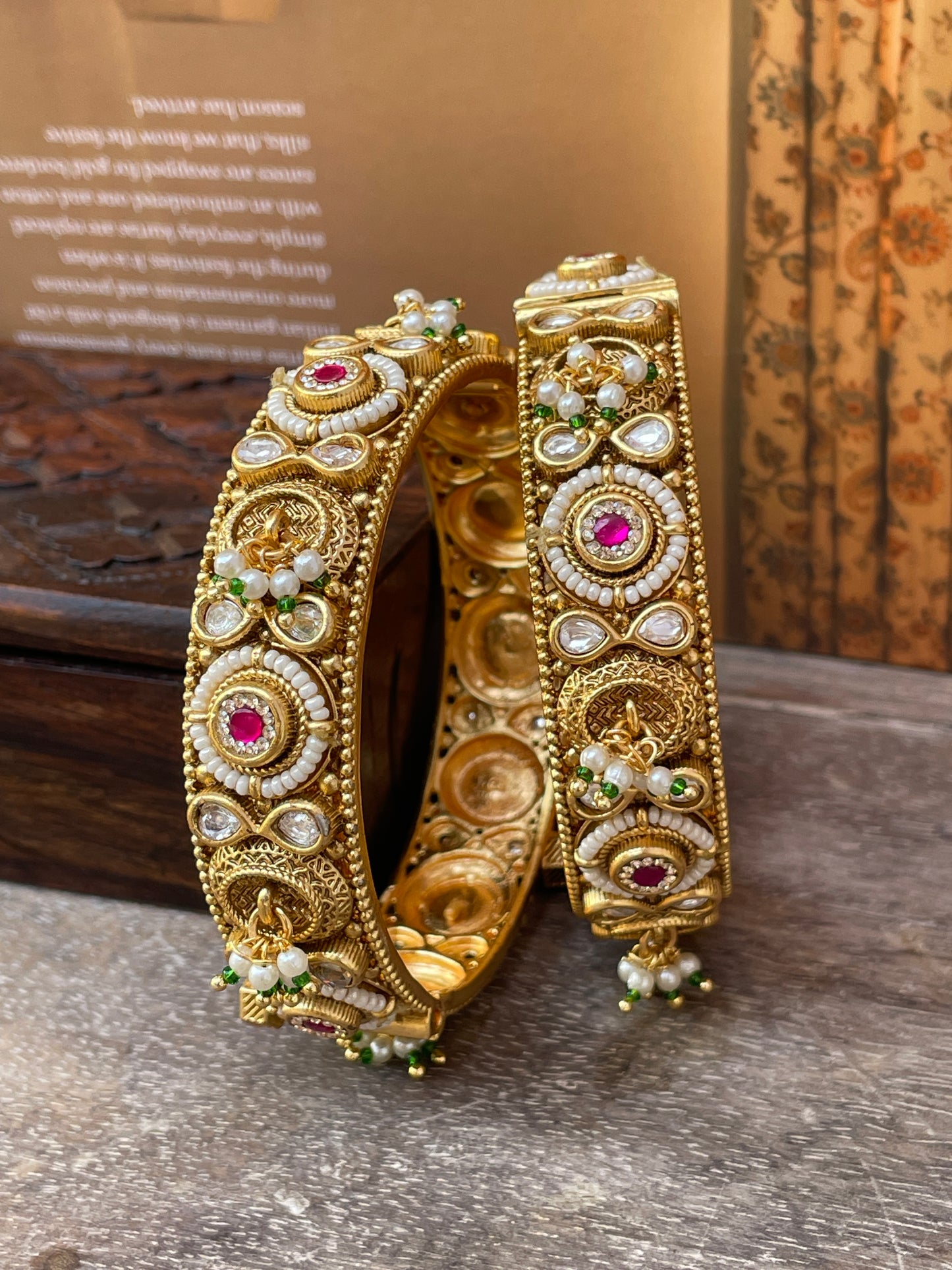 Aura Antique Openable Bangles-2.4/2.6