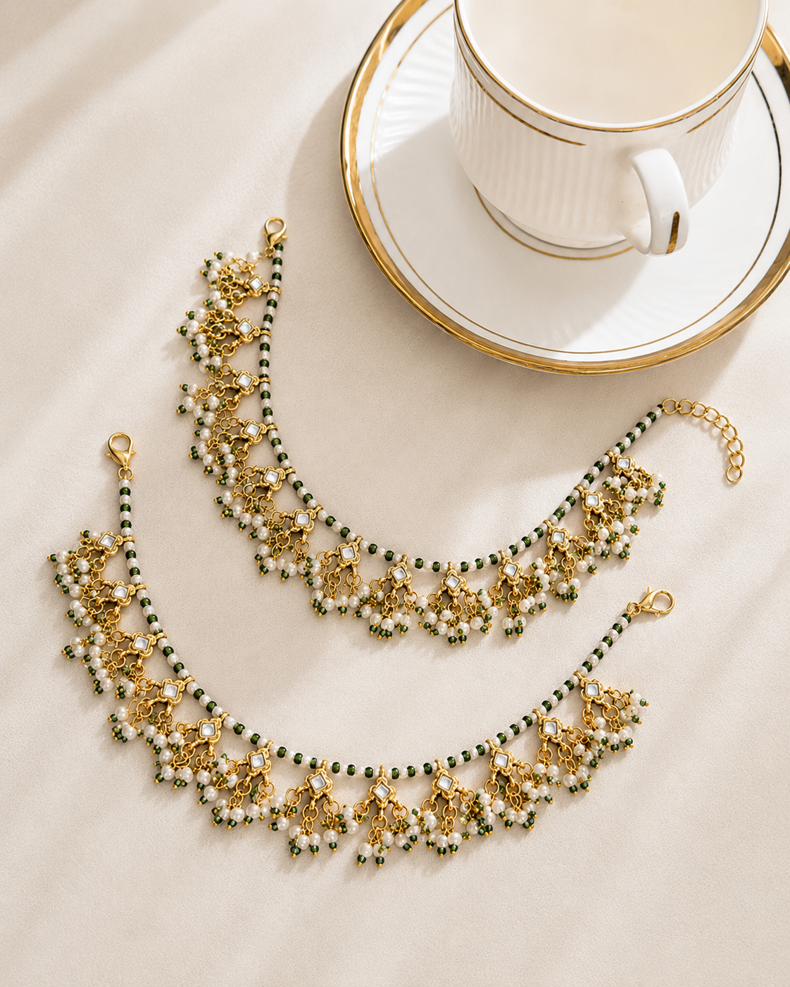 Aarna Kundan Payal Anklet for Women