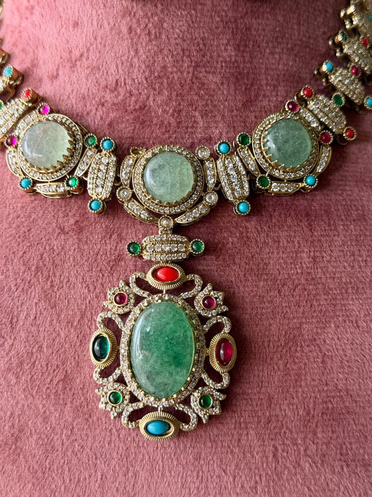 Silvia Multistone Fusion Zircon Necklace Set