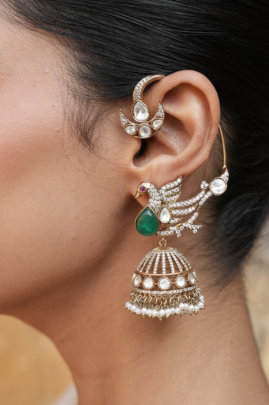 Sajda Bird Motif Ear Cuffs