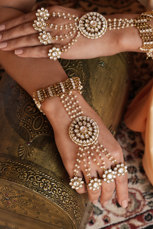 Shagun Antique Polki HathPhool ( Pair )