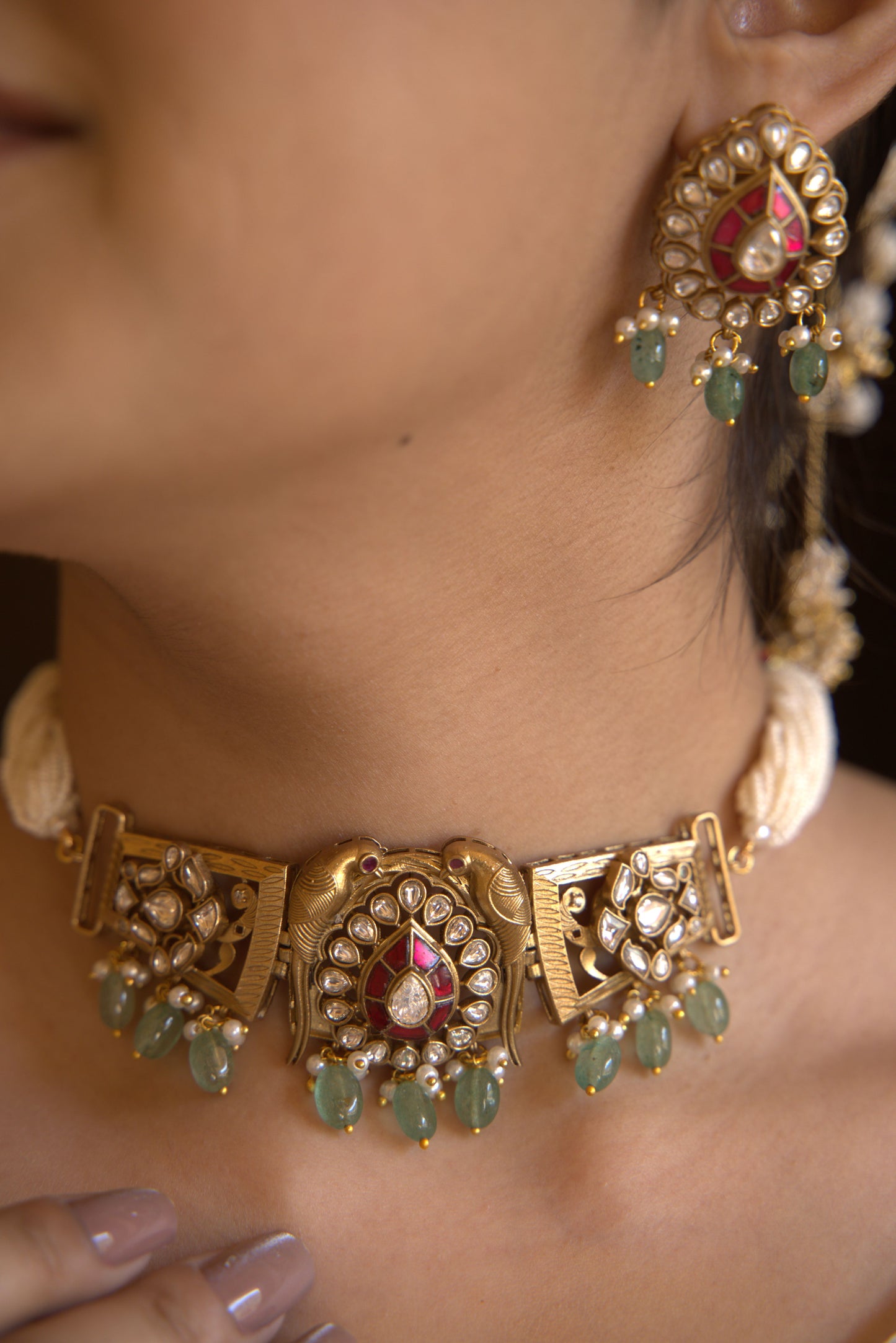 Chandrika Parrot Choker Necklace Set