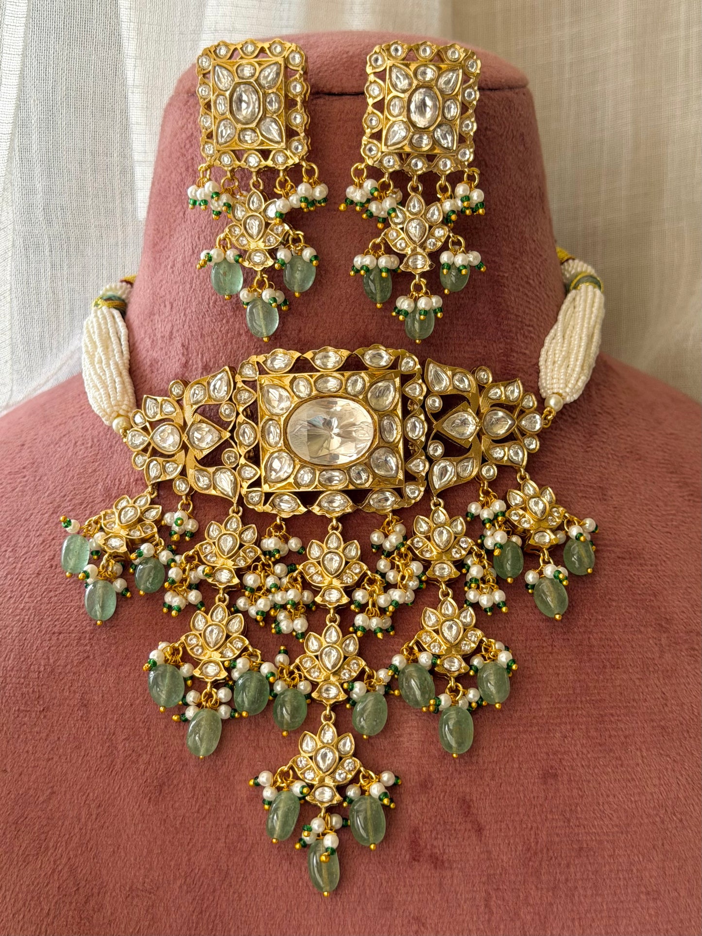 Vidhisha Kundan Polki Choker Necklace Set for Bridal and Festive Wear