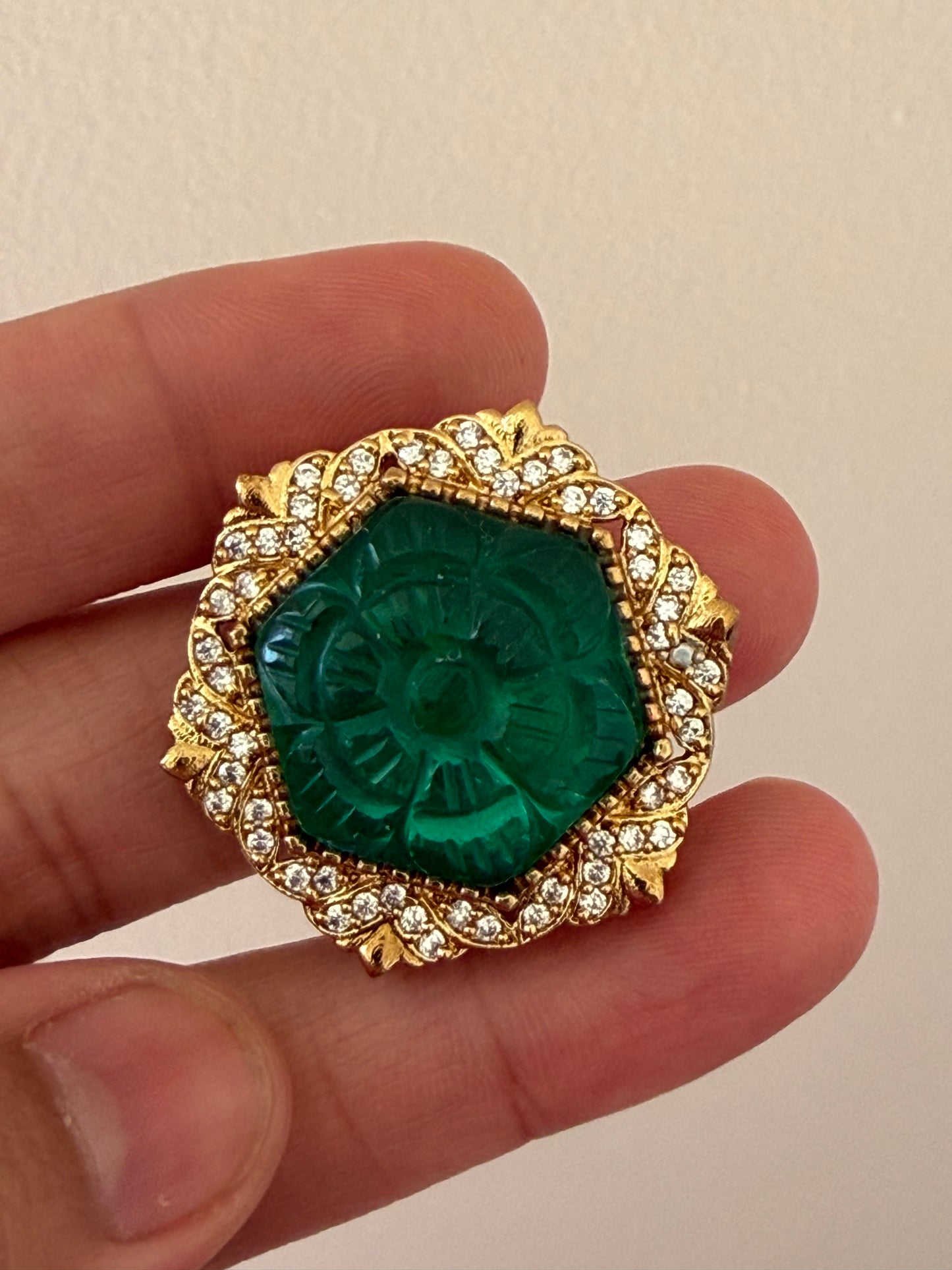 Green Naivedya Brooch
