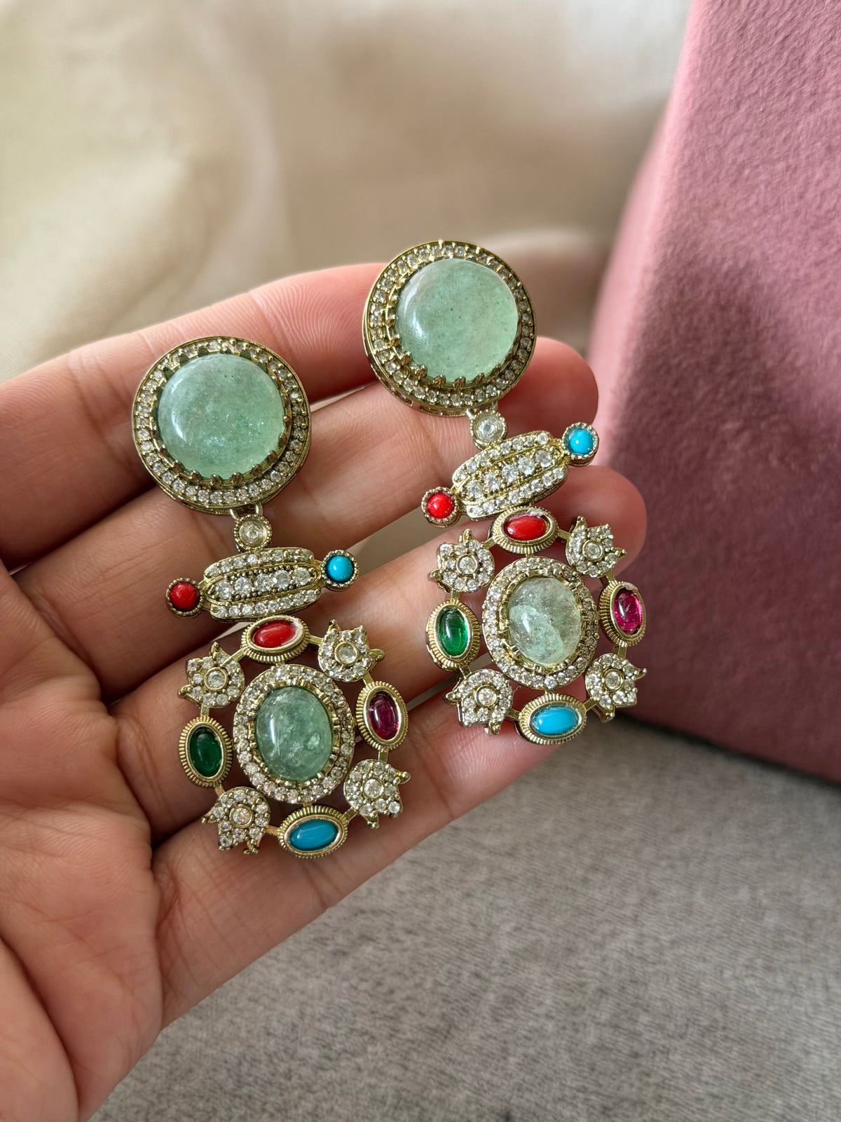 Silvia Multistone Fusion Zircon Necklace Set