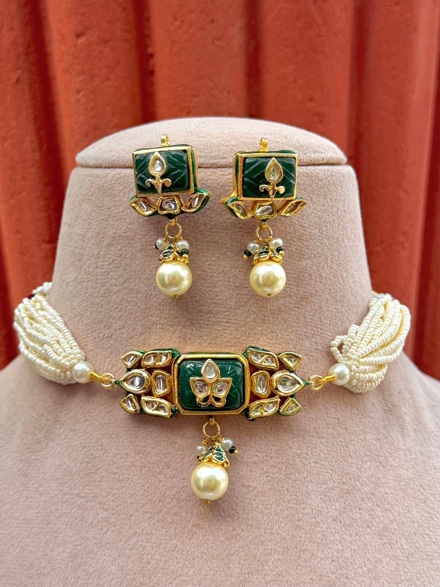Soorma Green Polki Choker