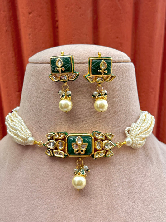 Soorma Green Polki Choker