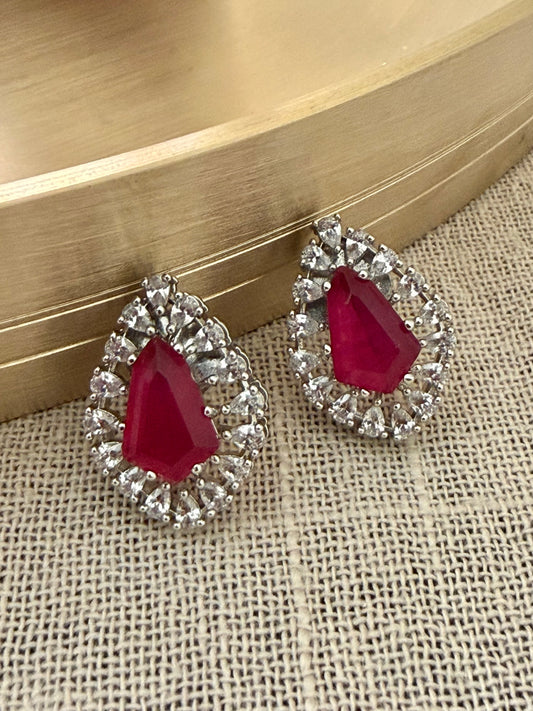 Jharna Ruby Stud Earrings