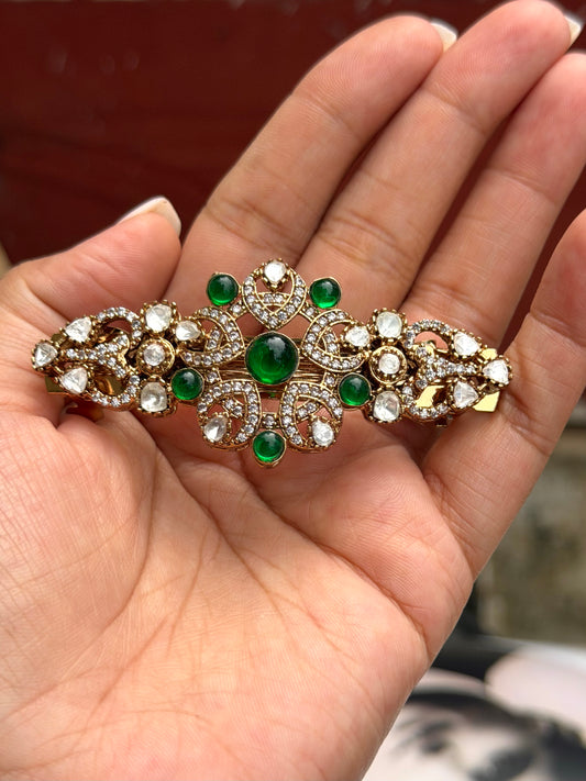 Saleh Green Kundan Festive Hairclip