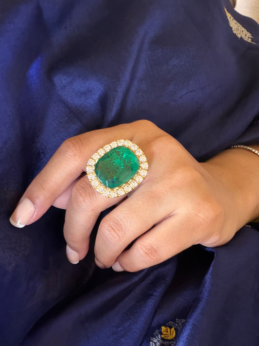 Nita Large Emerald Green Ring for Women