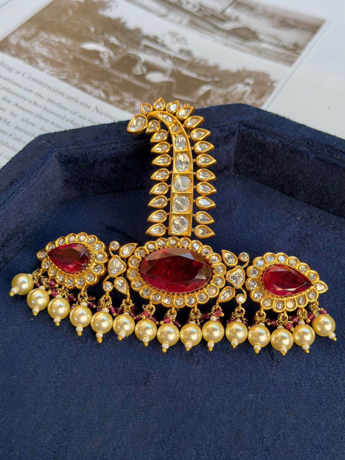 Samarth Red Polki Regal Sarpech