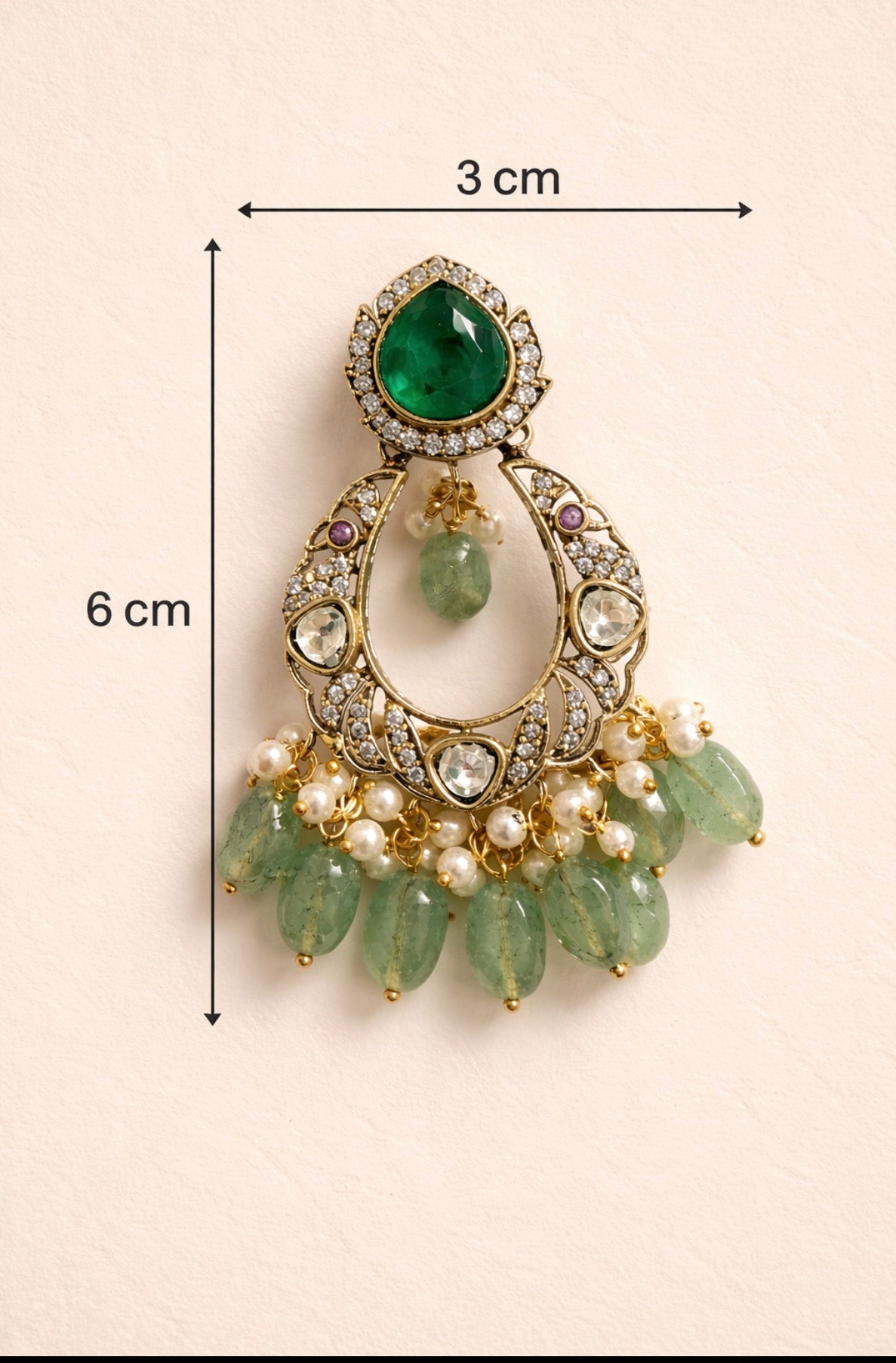 Malti Emerald Polki Earrings