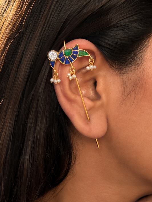 Aplana Bird Blue Green Earrings