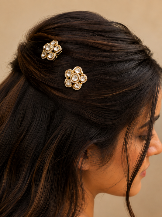 Alankrita Polki Hair Clips - Set of 2