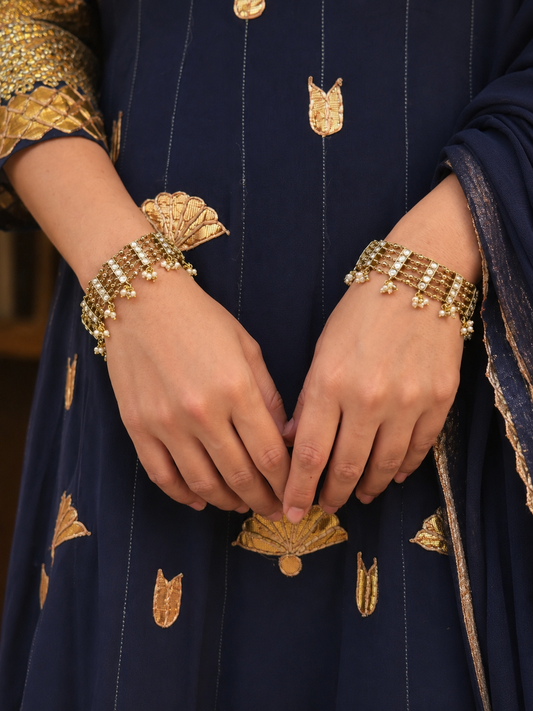 Majro Kundan Paunchi Bracelets Set of 2