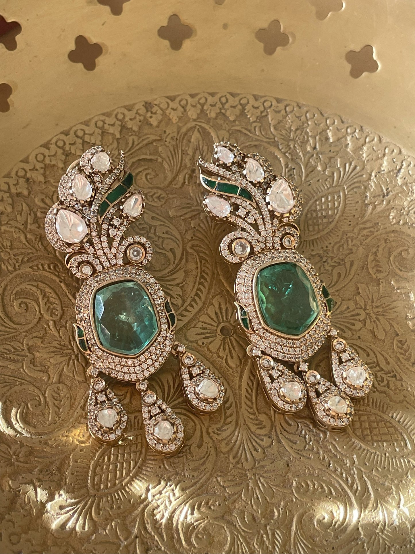 Shivani Emerald Doublet Polki Earrings
