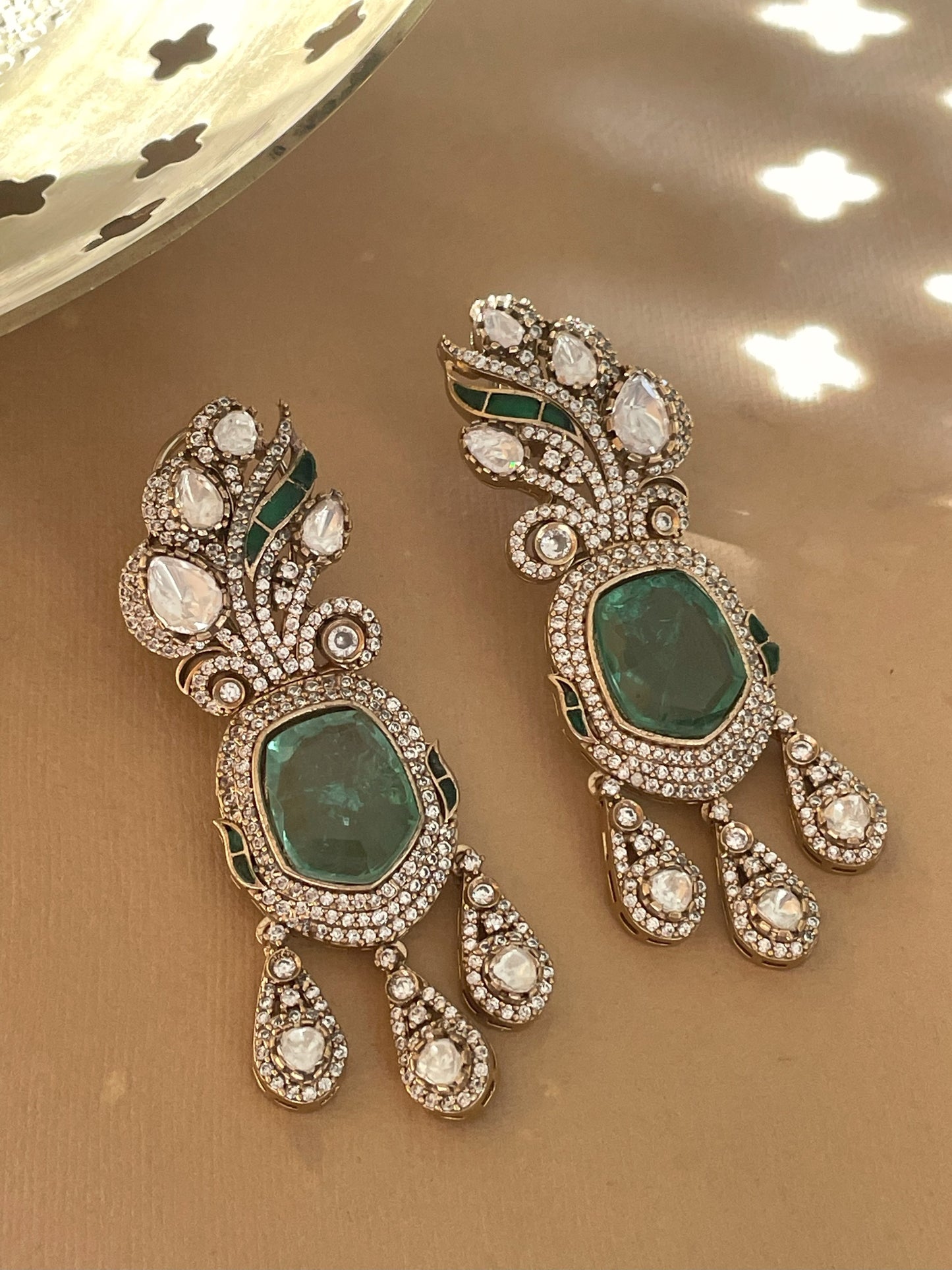 Shivani Emerald Doublet Polki Earrings