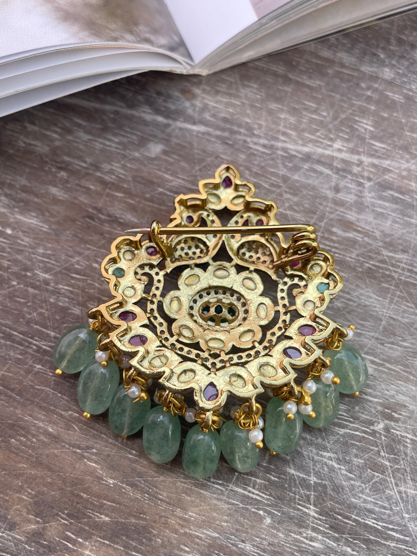 Arnav Regal Polki Brooch