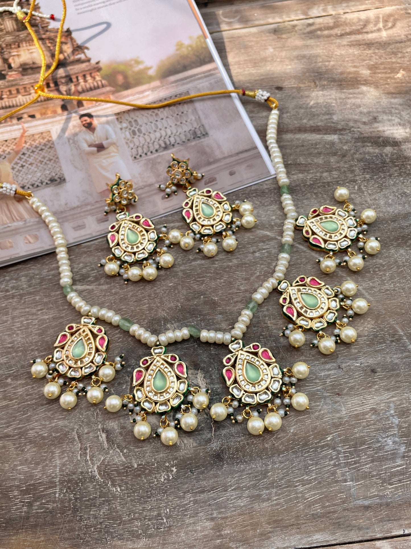 Tarangi Kundan and Pearl Necklace Set