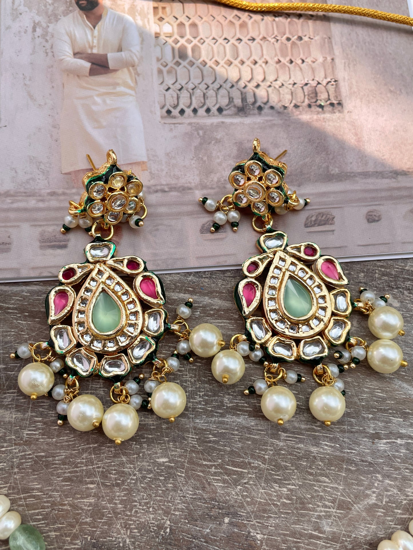 Tarangi Kundan and Pearl Necklace Set
