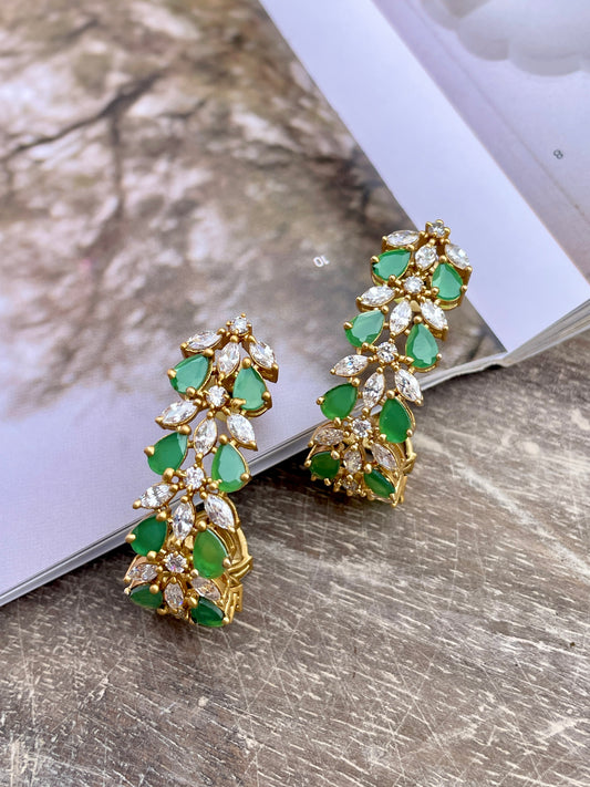 Heer Zircon Earrings Green