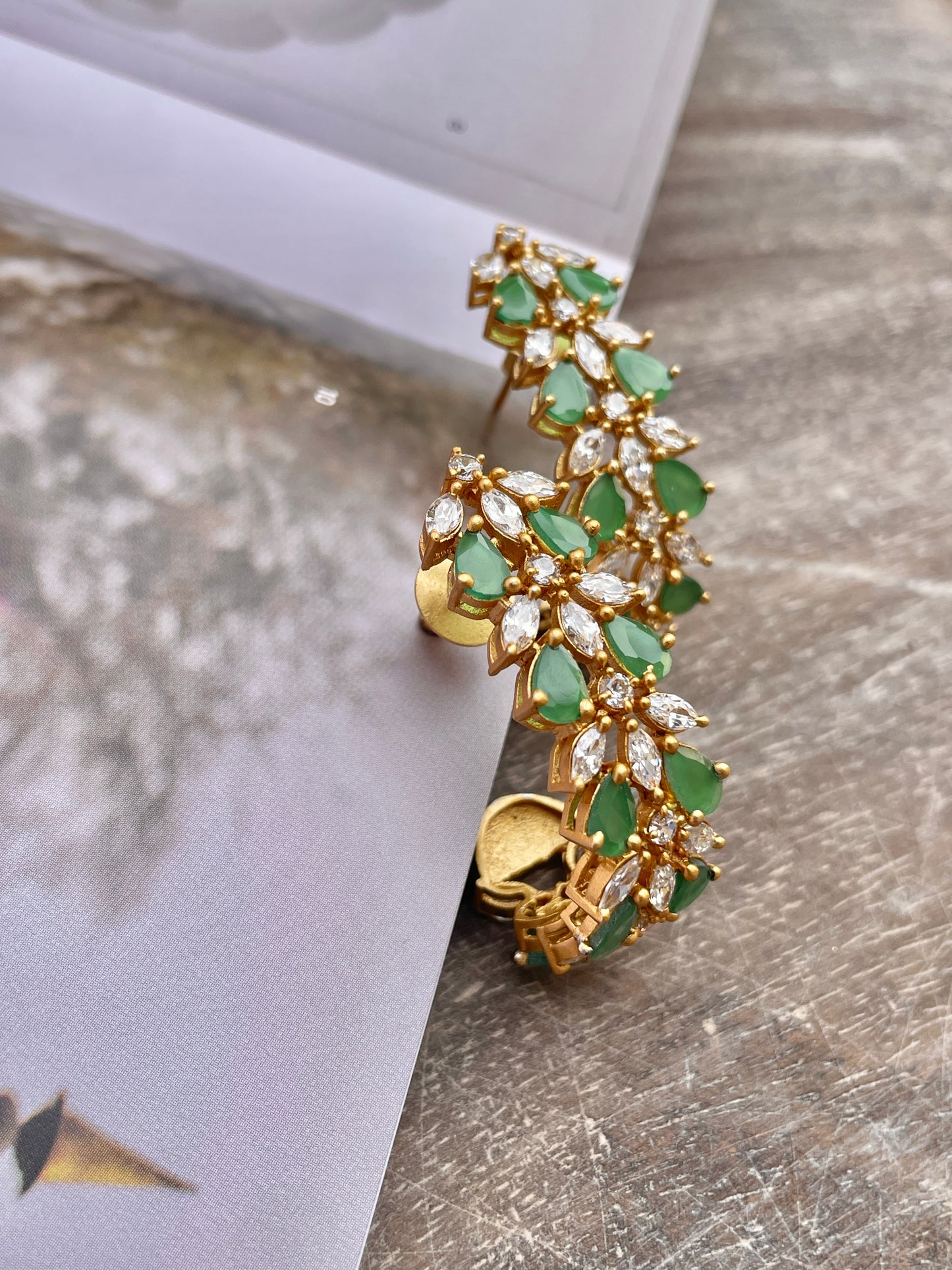 Heer Zircon Earrings Green
