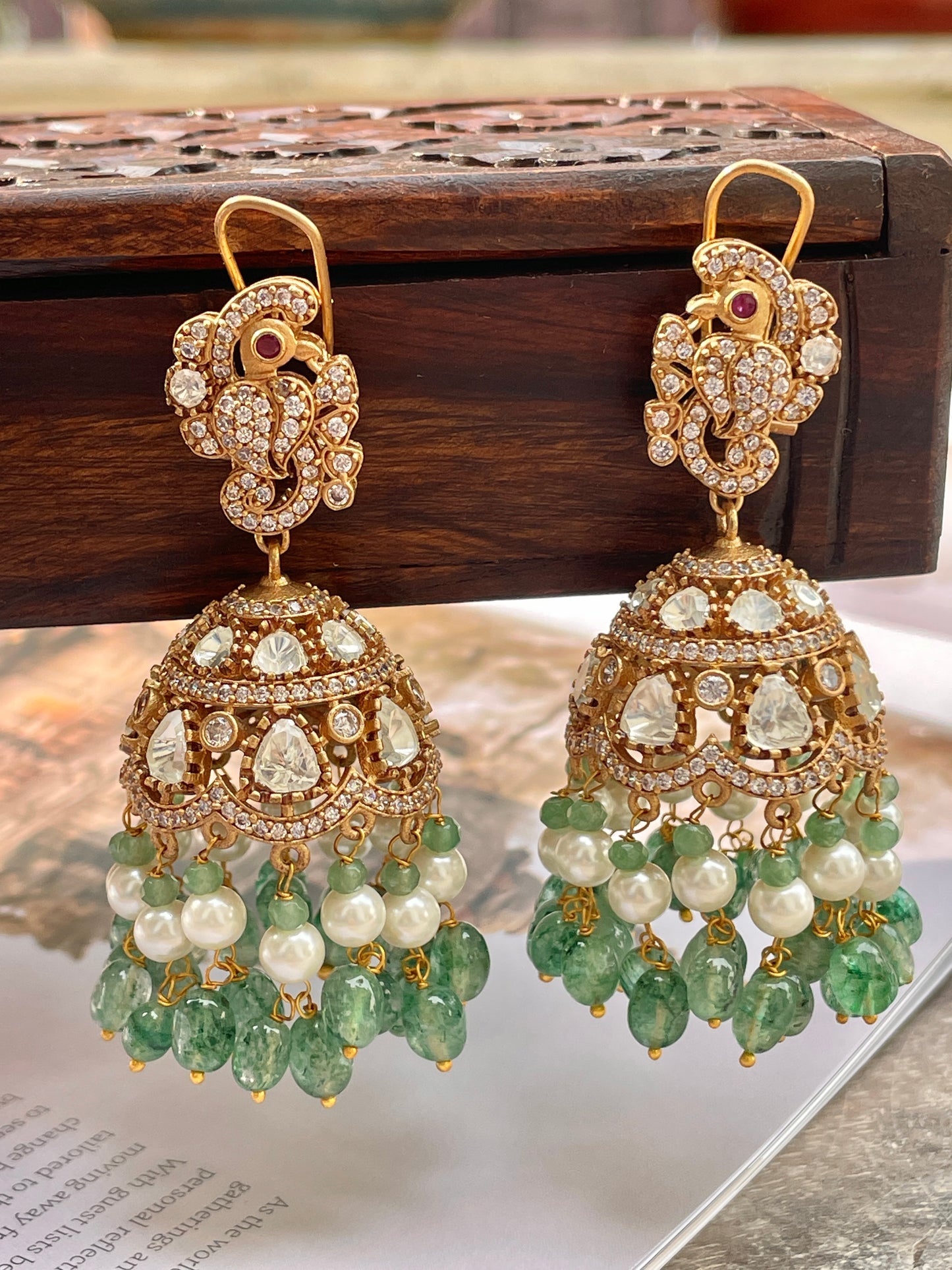 Tarang Polki and Pearl Jhumkis