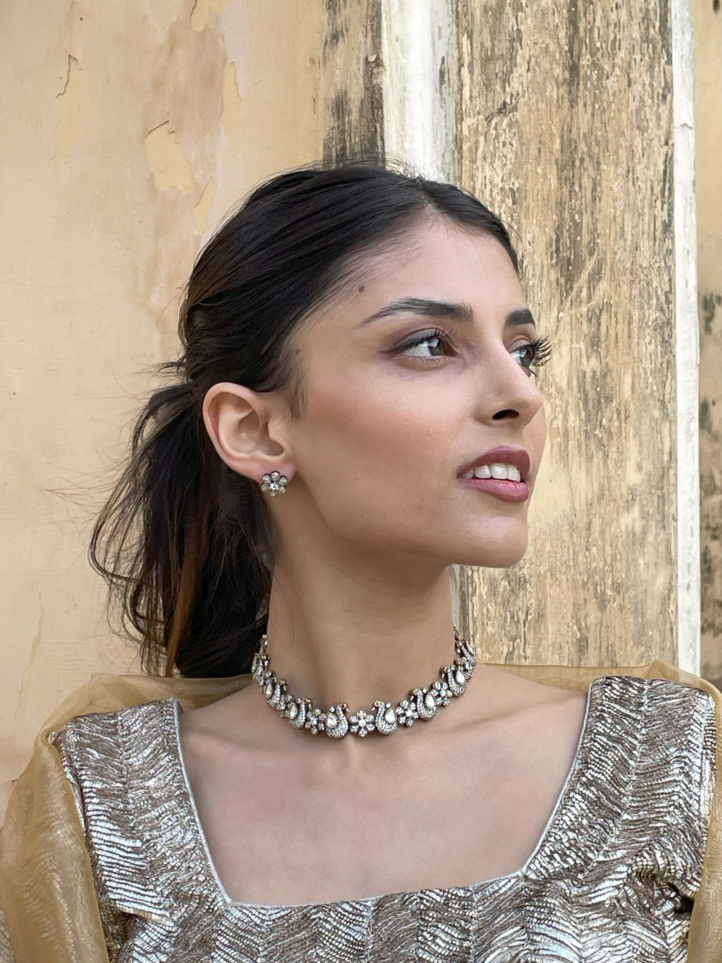 Lavanya Victorian Polki Necklace Set