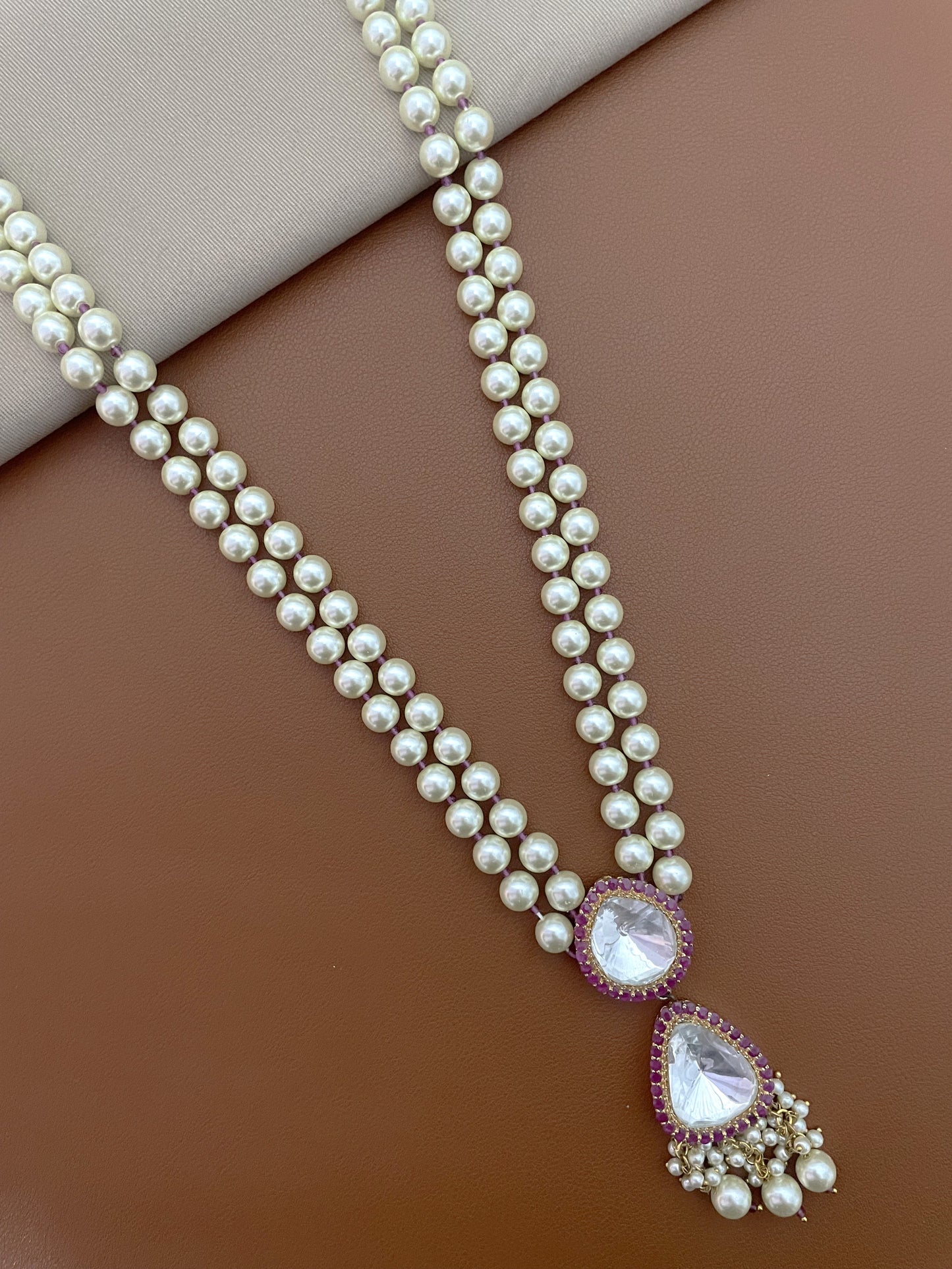 Sumaiyya Gold Finish Polki Necklace