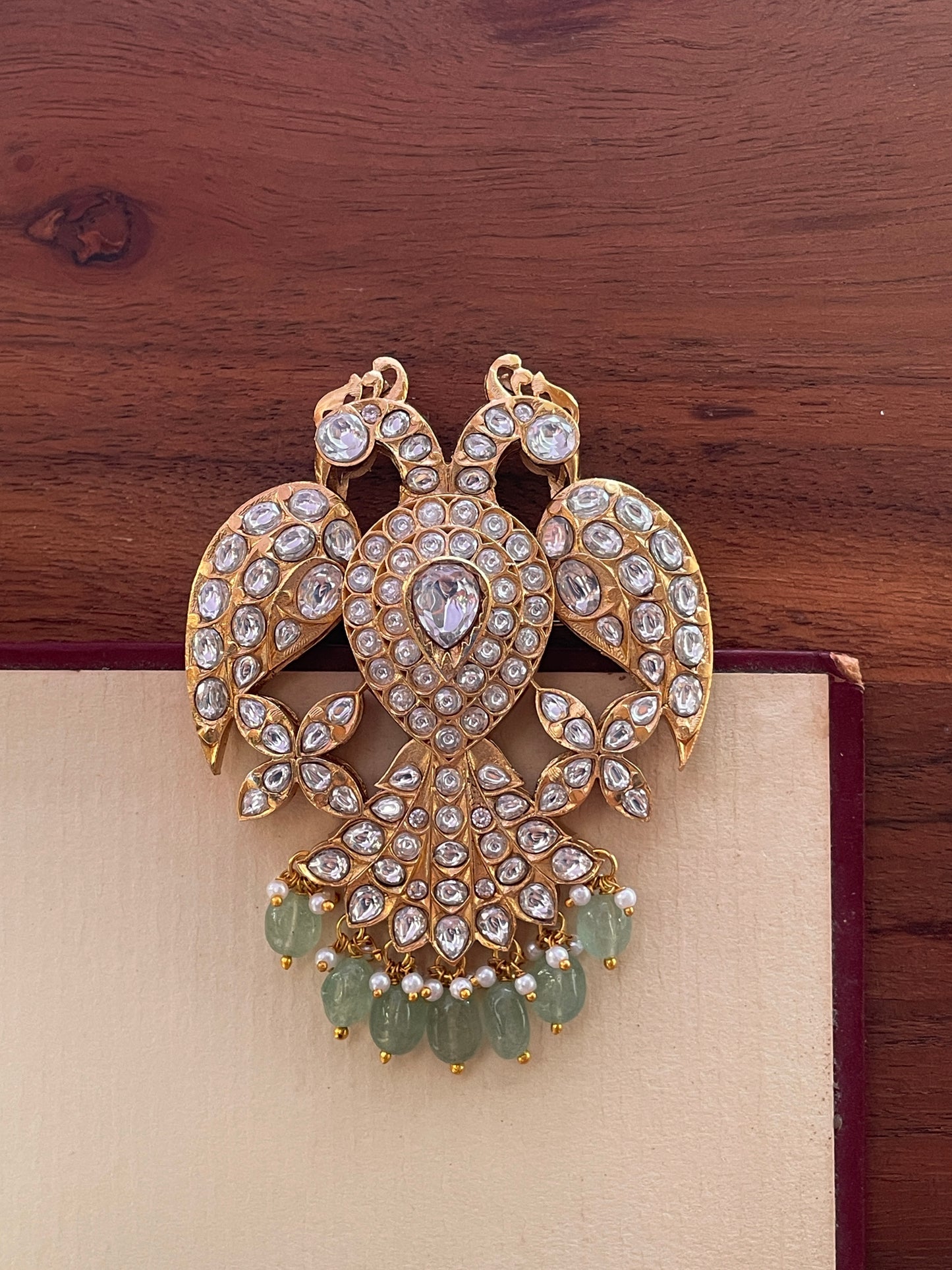 Rajhans White Polki Brooch