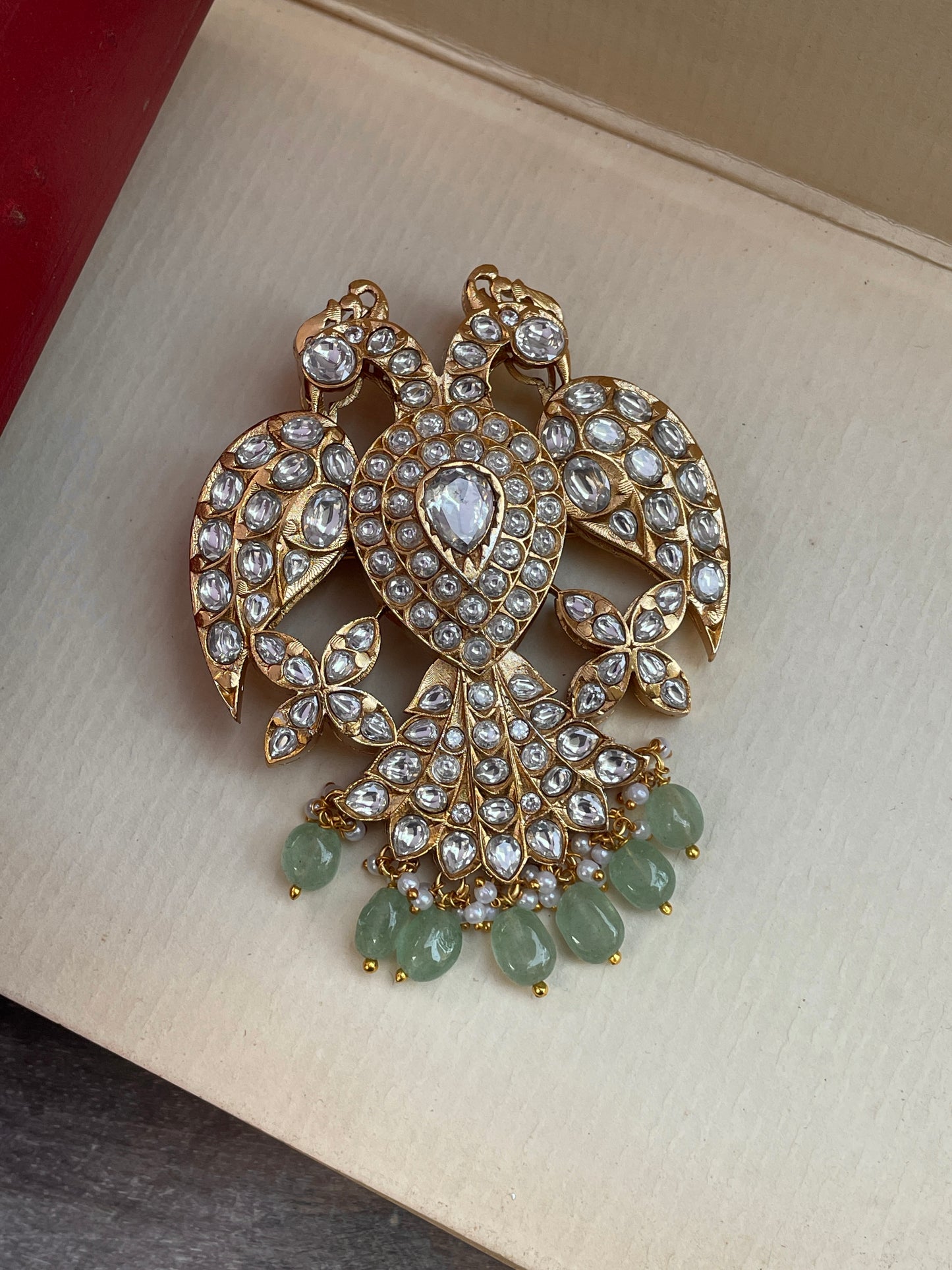 Rajhans White Polki Brooch