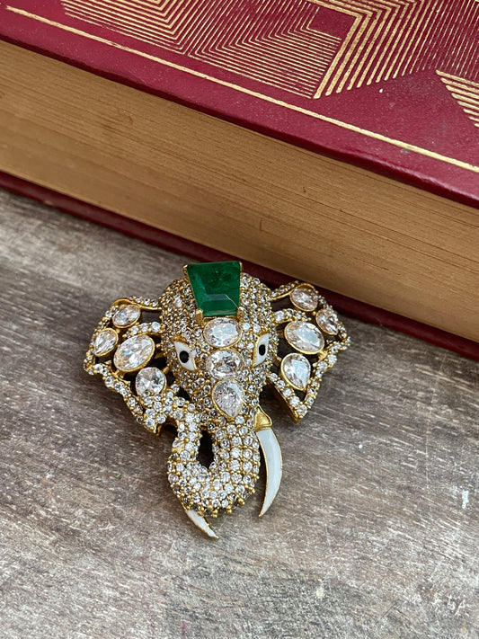 Vikrant Elephant Zircon Brooch