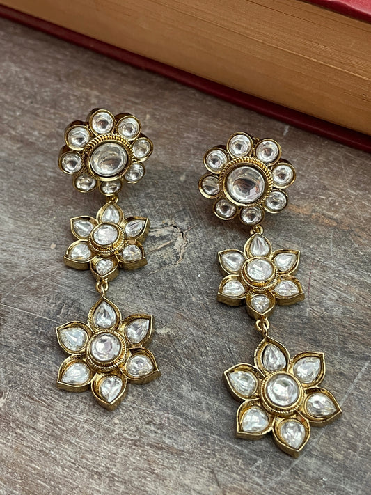 Asha Polki Floral Earrings