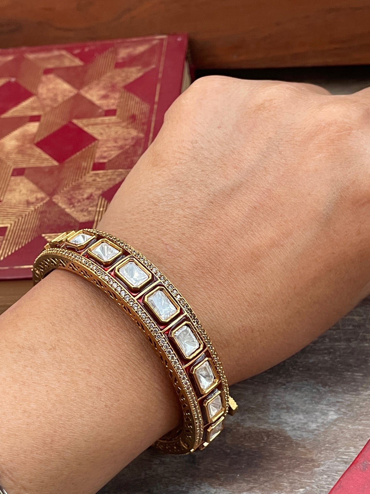 Raha Polki Bangle ( Single )