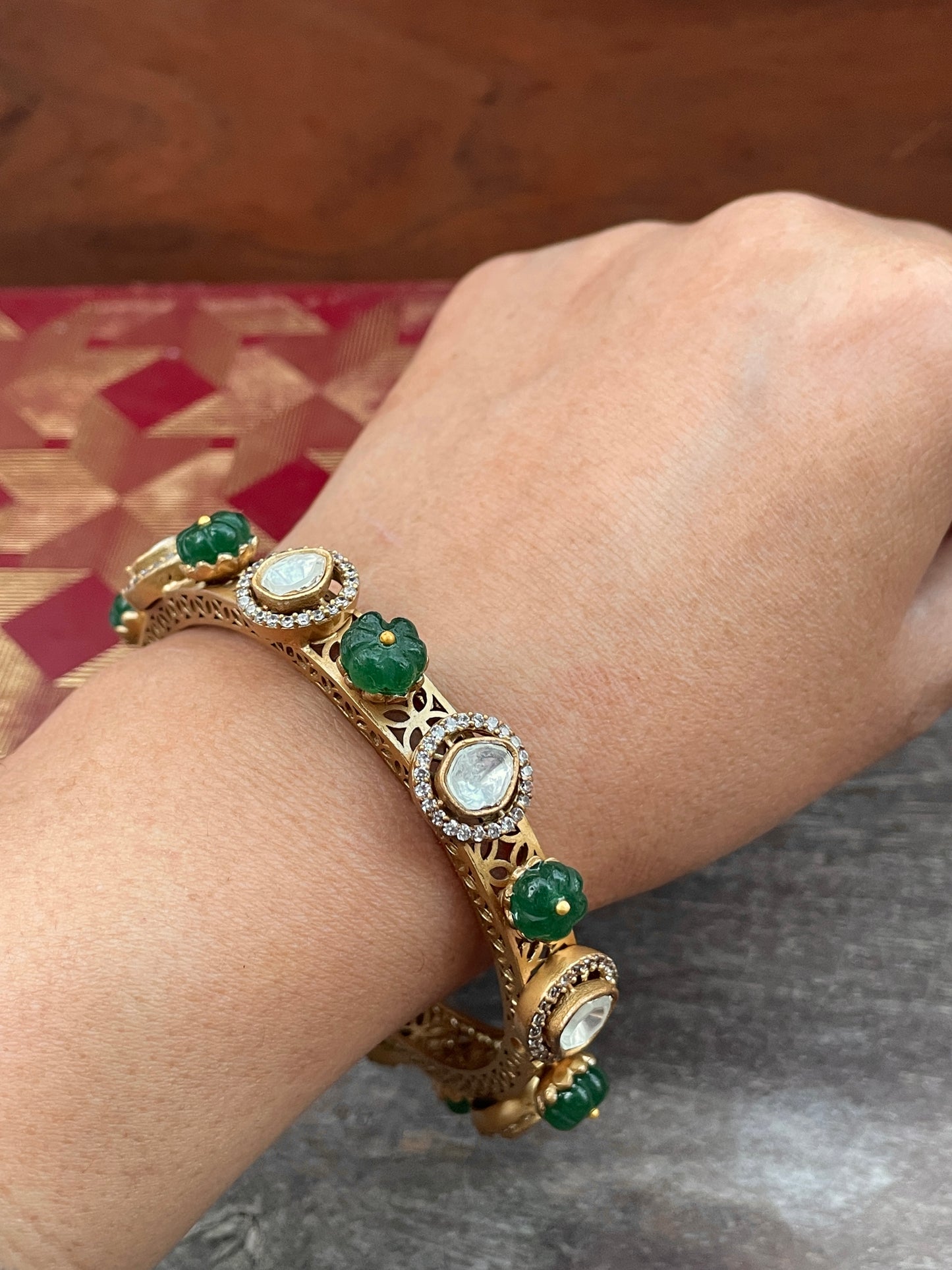 Seeta Polki and Emerald Bangle ( Single )