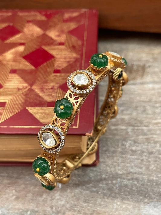 Seeta Polki and Emerald Bangle ( Single )