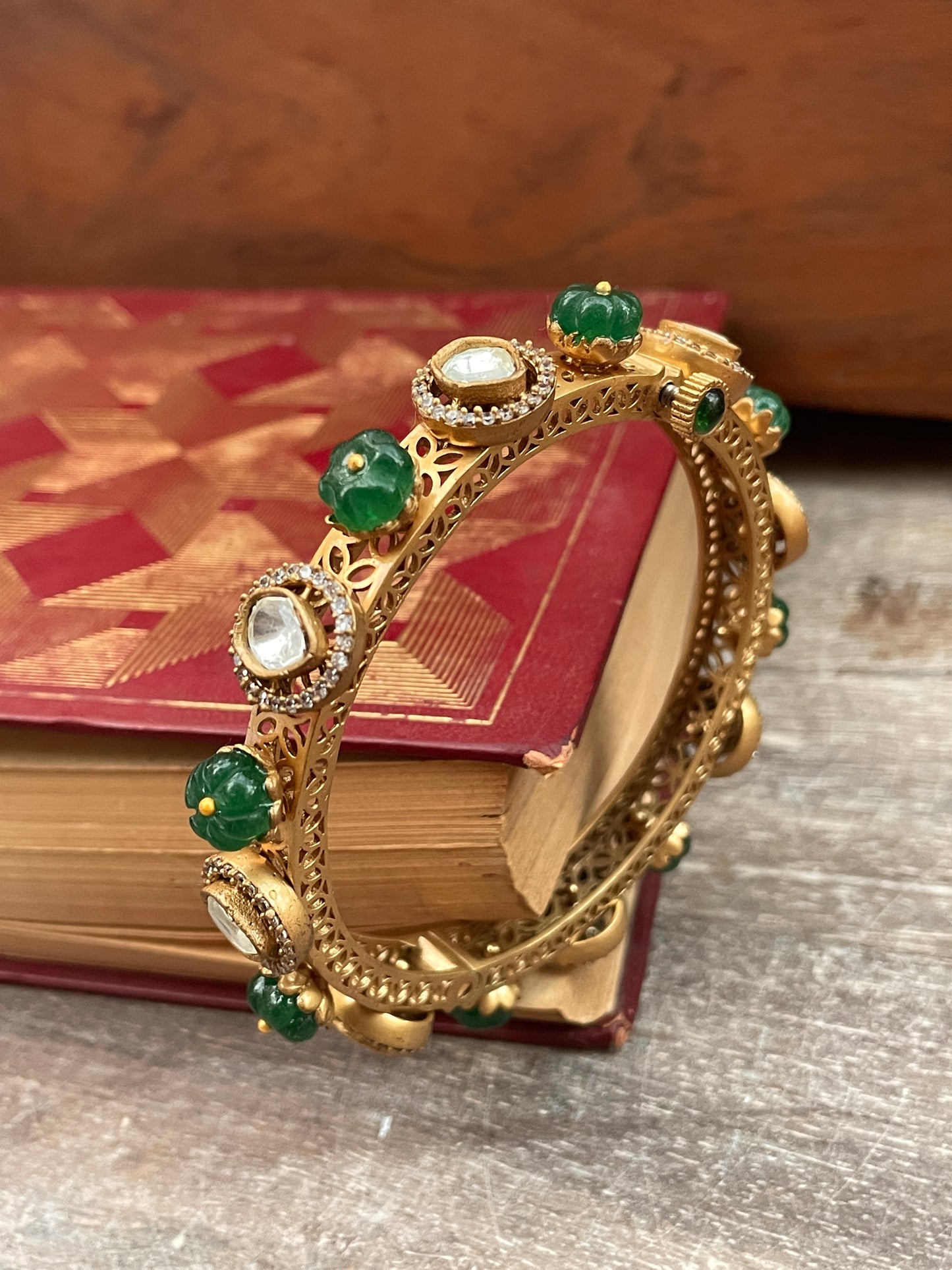Seeta Polki and Emerald Bangle ( Single )