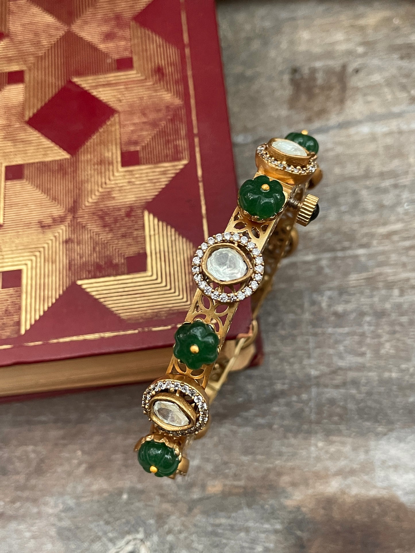 Seeta Polki and Emerald Bangle ( Single )