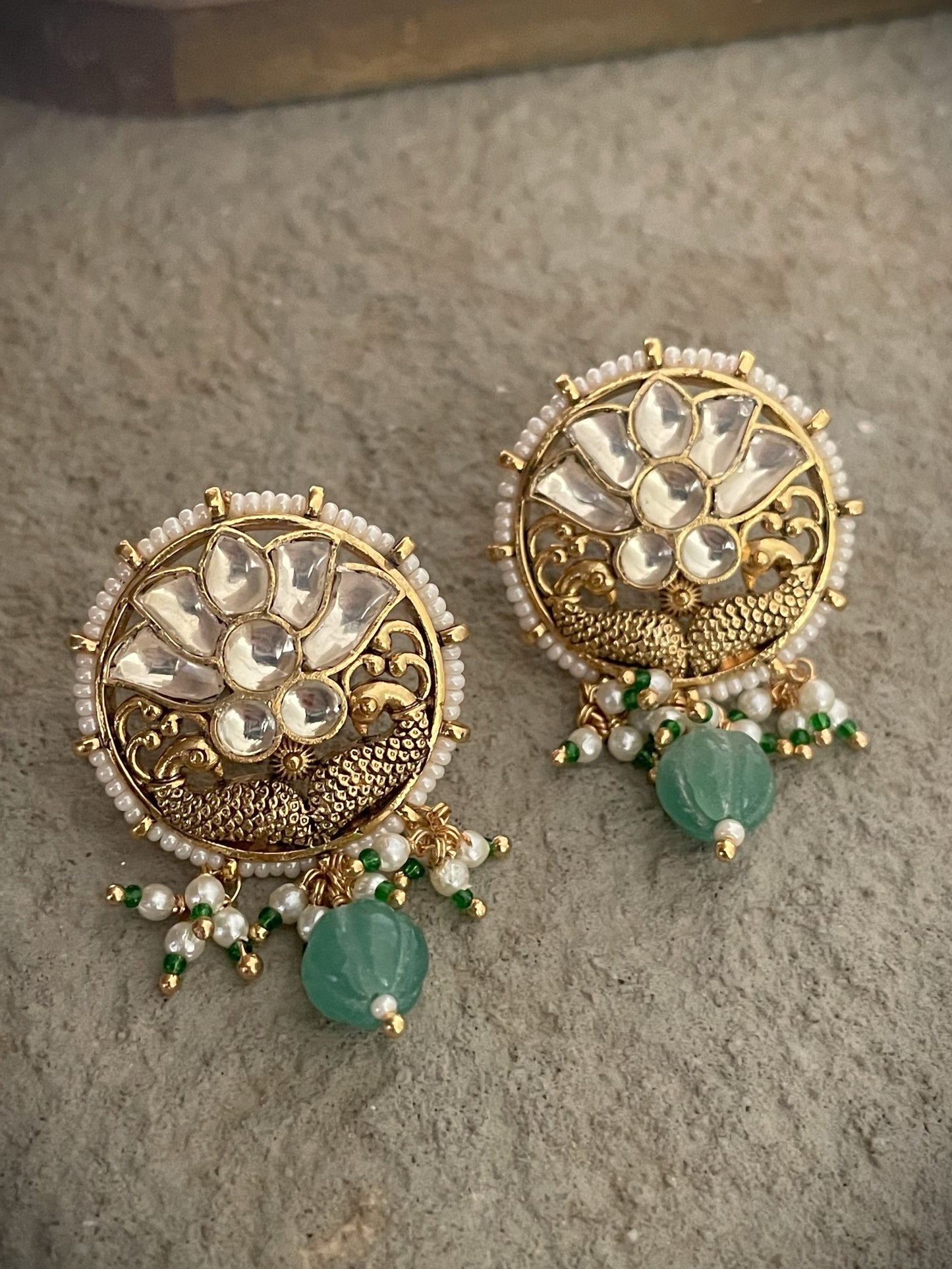 Varnita Antique Polki Stud Earrings