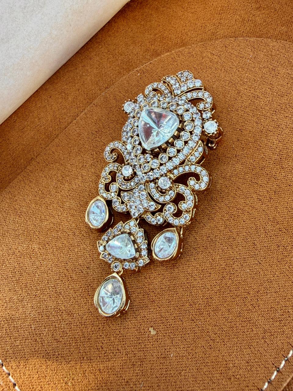Irfan Polki and Zircon Brooch Brooch
