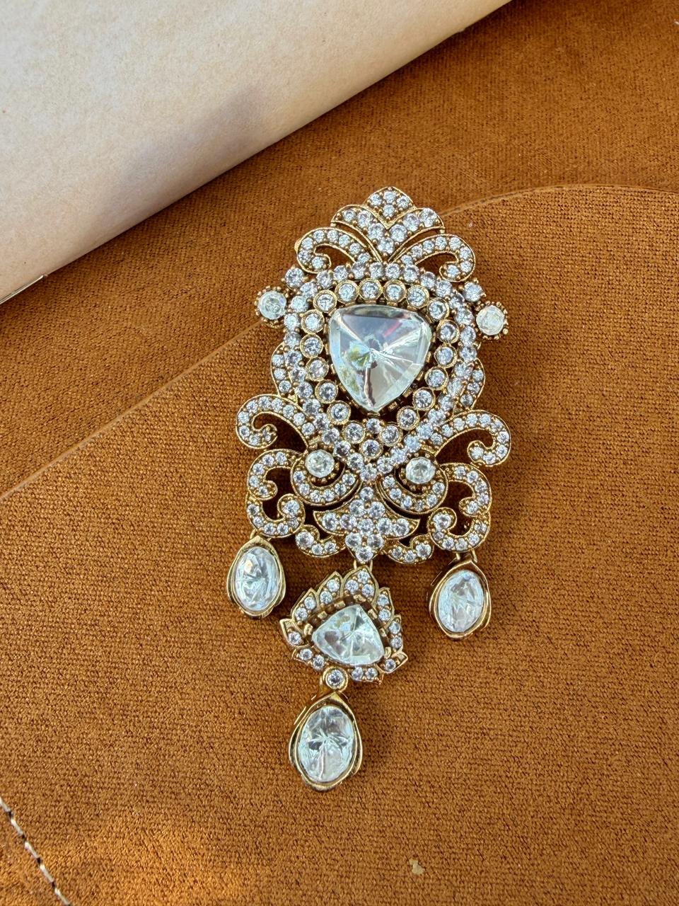 Irfan Polki and Zircon Brooch Brooch