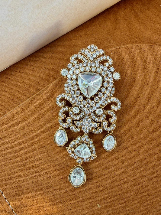 Irfan Polki and Zircon Brooch Brooch