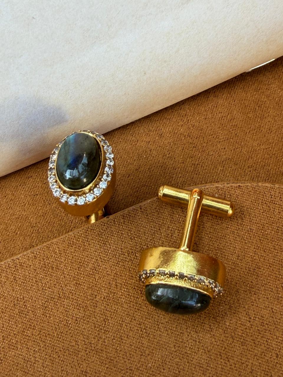 Apex Labradorite Oval Cuff Links