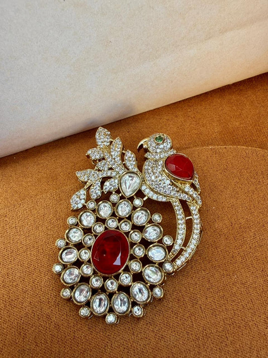 Prithvi Ruby Polki Brooch