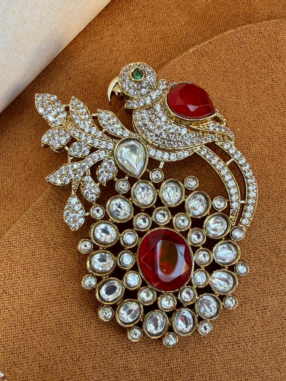 Prithvi Ruby Polki Brooch