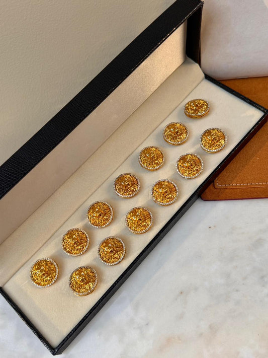 Lion Emblem Kurta Button Set